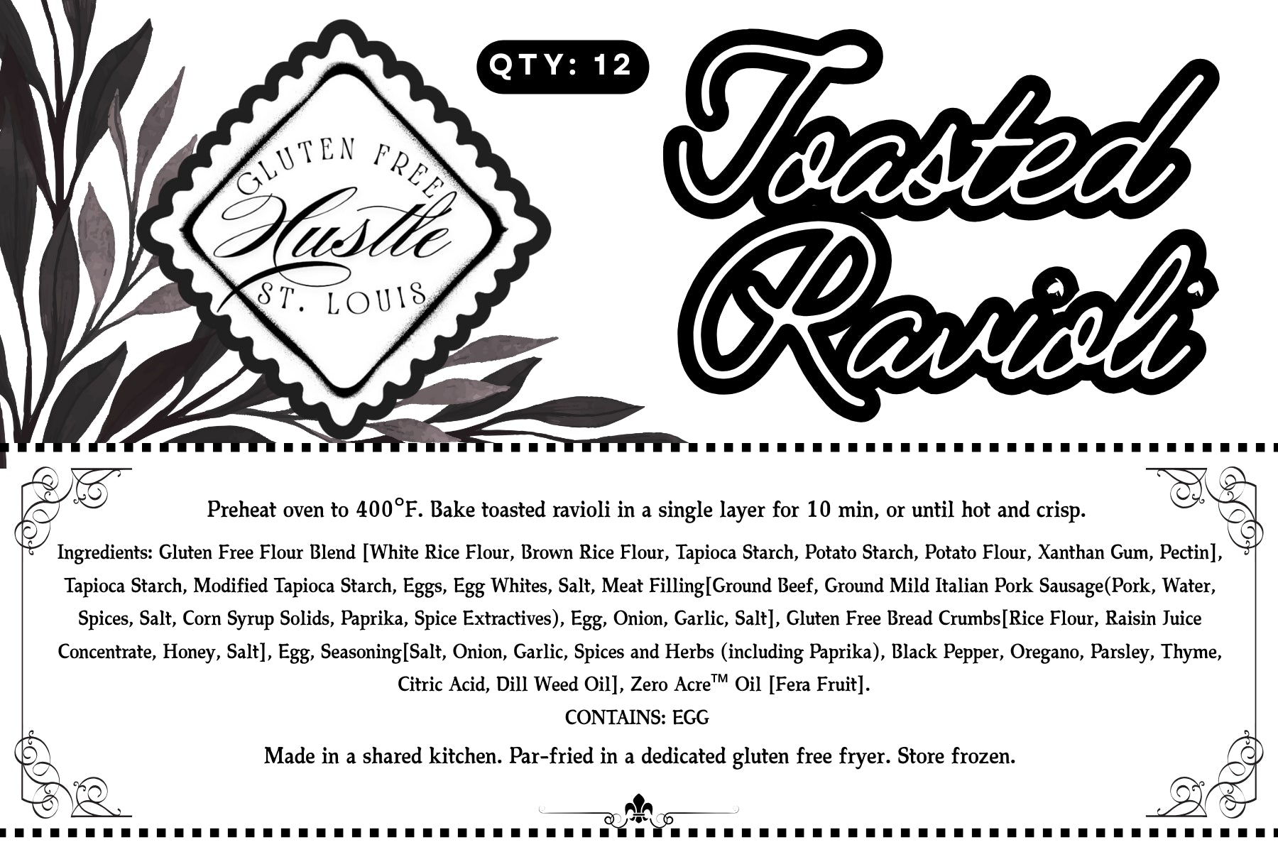 Meat Filled Toasted Ravioli 12 ct. Frozen