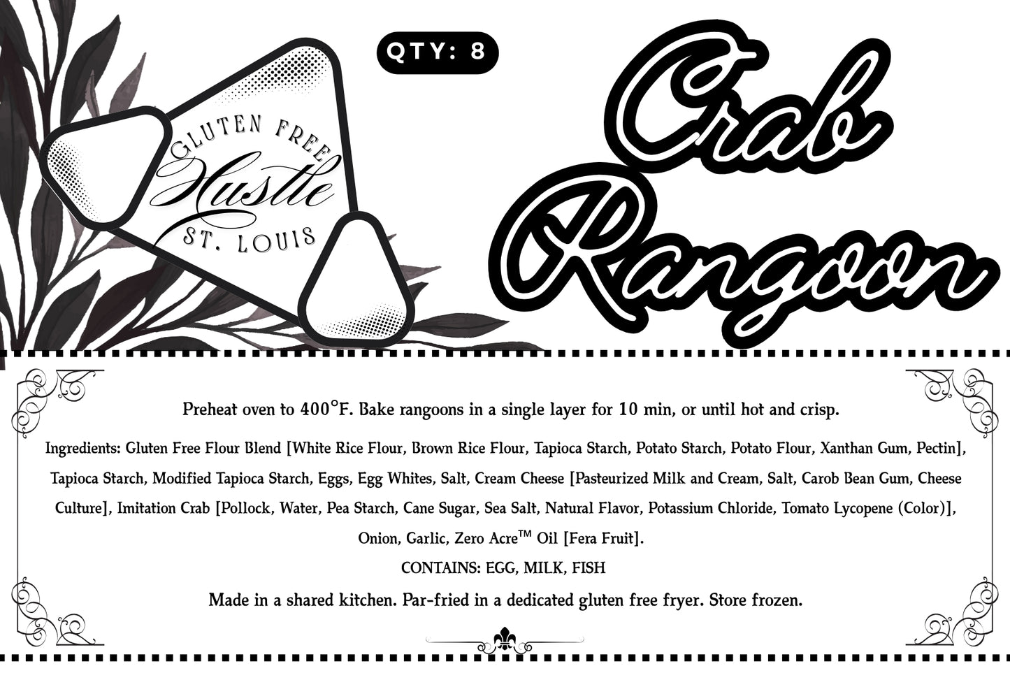 Crab Rangoon 8 ct. Frozen