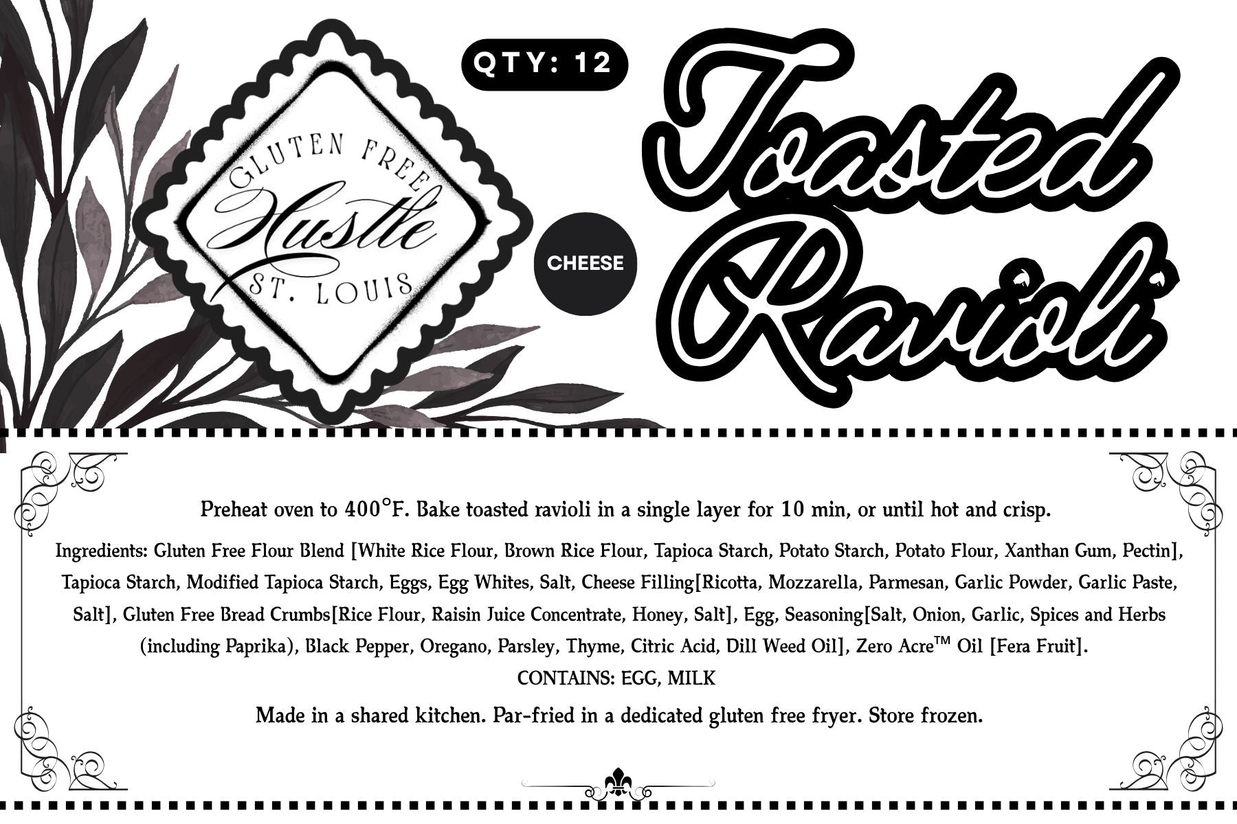 Cheese Filled Toasted Ravioli 12 ct. Frozen